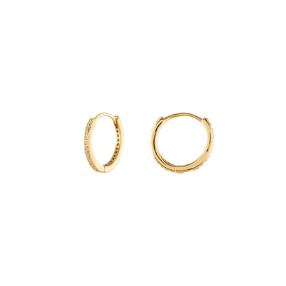 Small Pavé Gold Plated Hoops