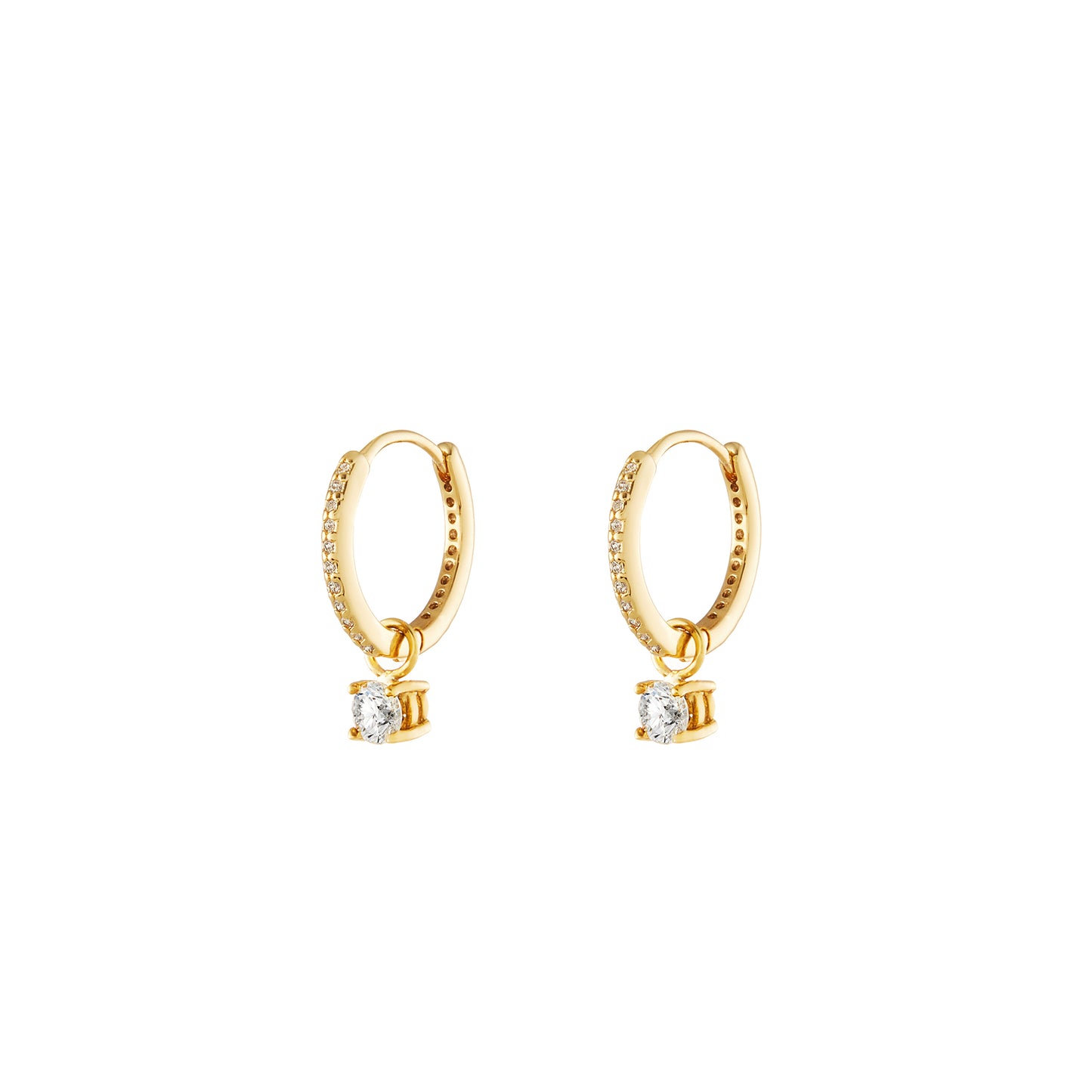 Small Pavé Gold Plated Hoops