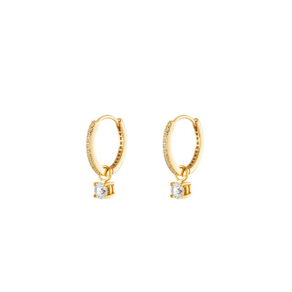 Small Pavé Gold Plated Hoops