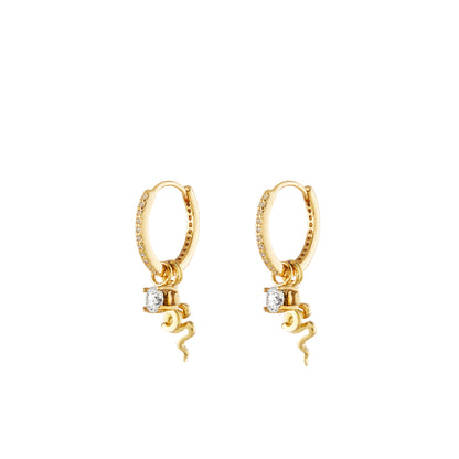 Small Pavé Gold Plated Hoops