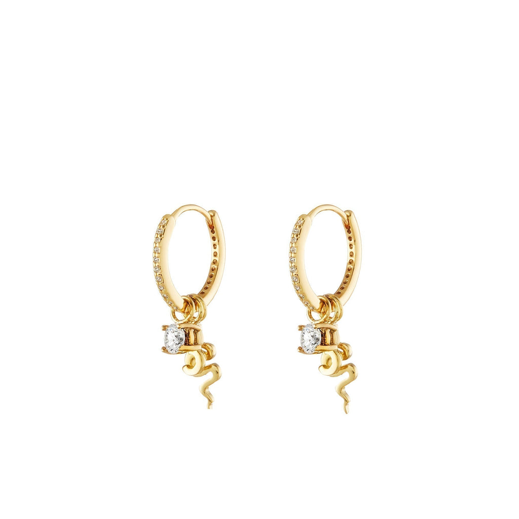 Snake Gold Plated Single Hoop Charm