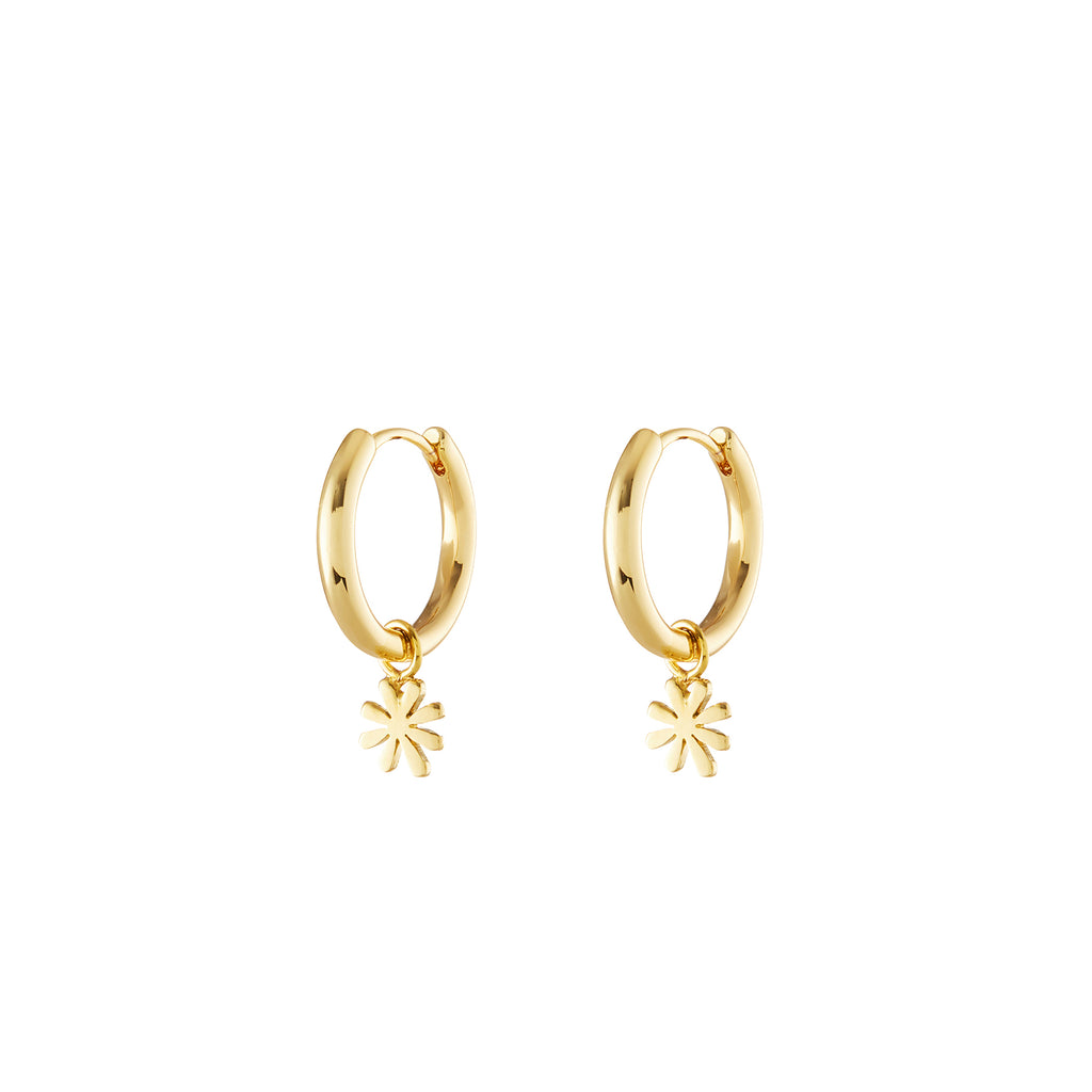 Cross Gold Single Hoop Charm