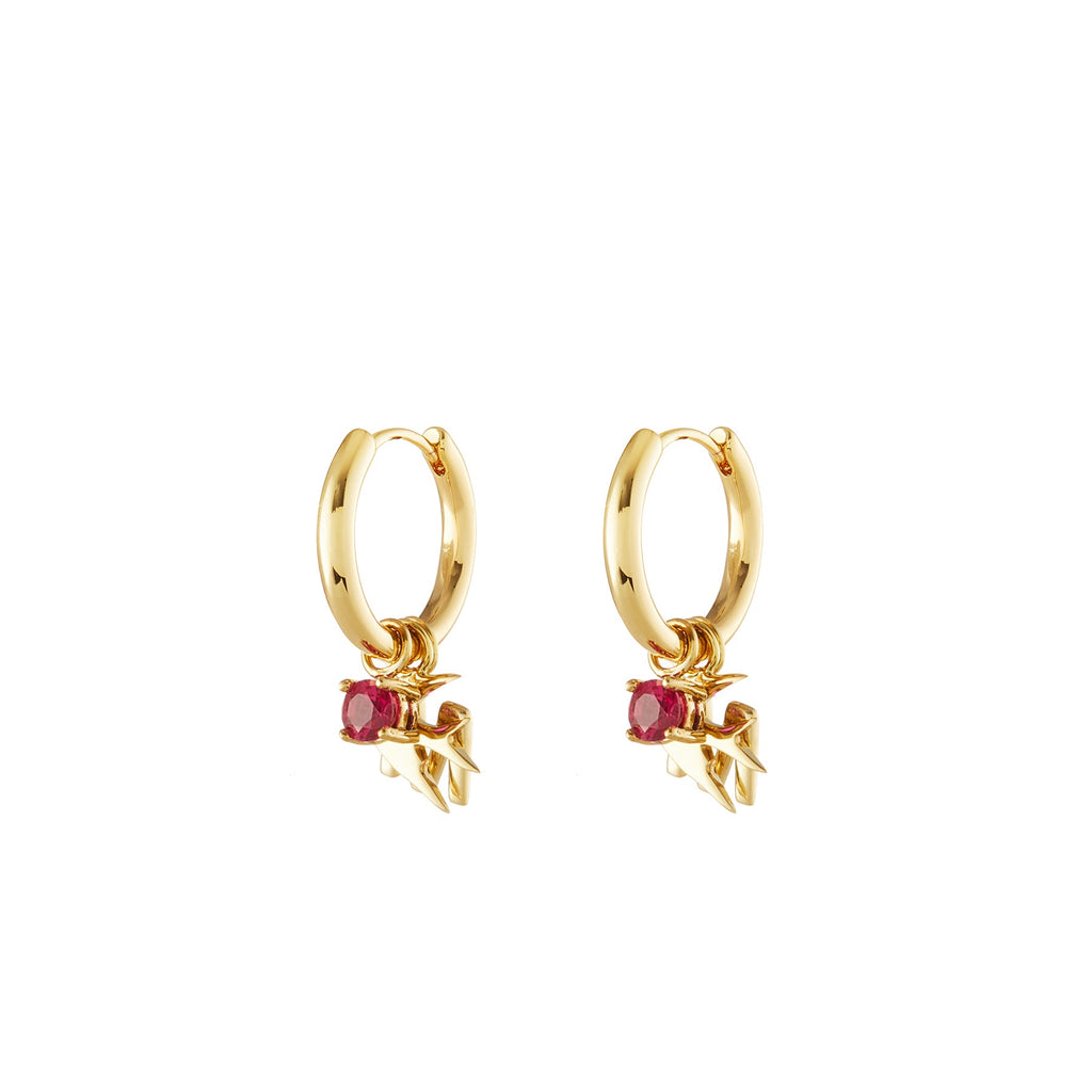 Starfish Gold Single Hoop Charm