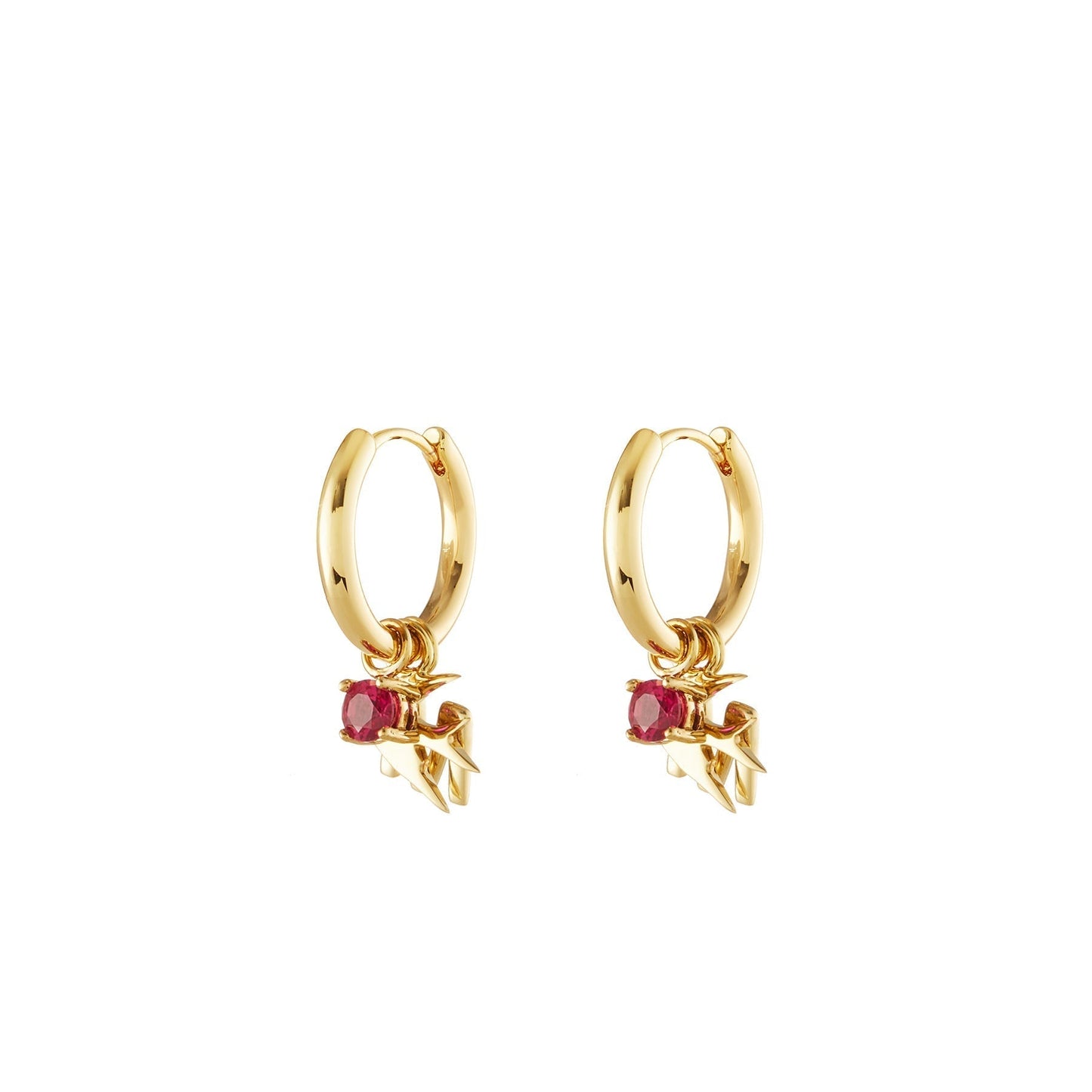 Cherry Gold Single Hoop Charm