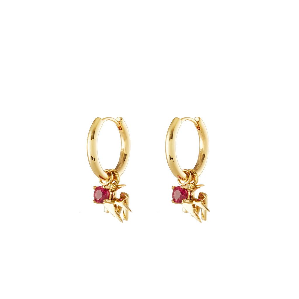 Butterfly Gold Plated Single Hoop Charm