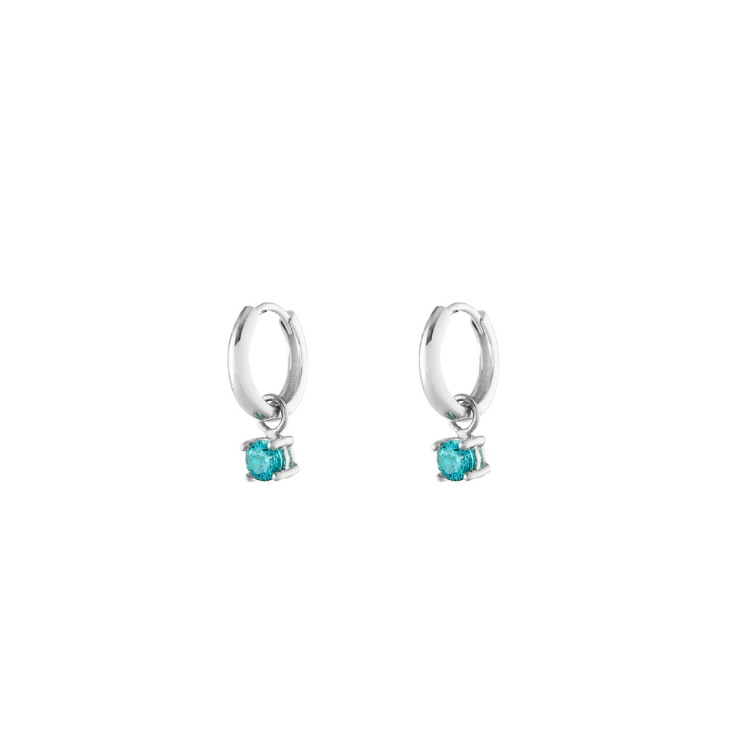 Birthstone Silver Single Hoop Charm