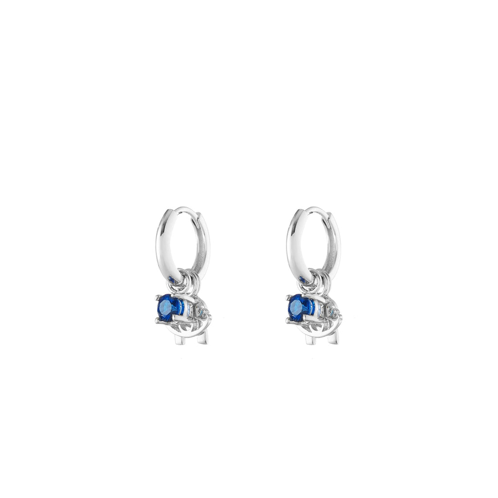 Birthstone Silver Single Hoop Charm