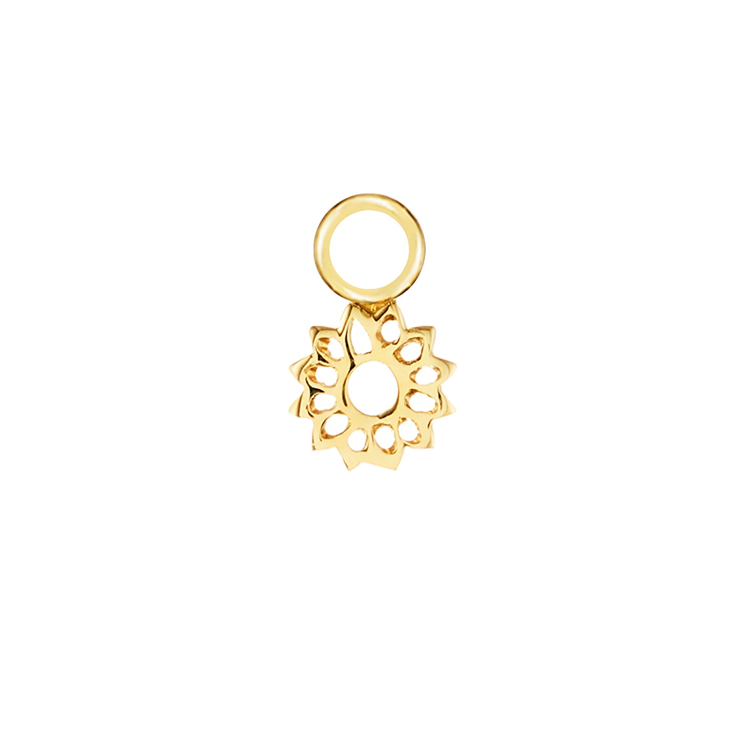 Sunflower Gold Single Hoop Charm