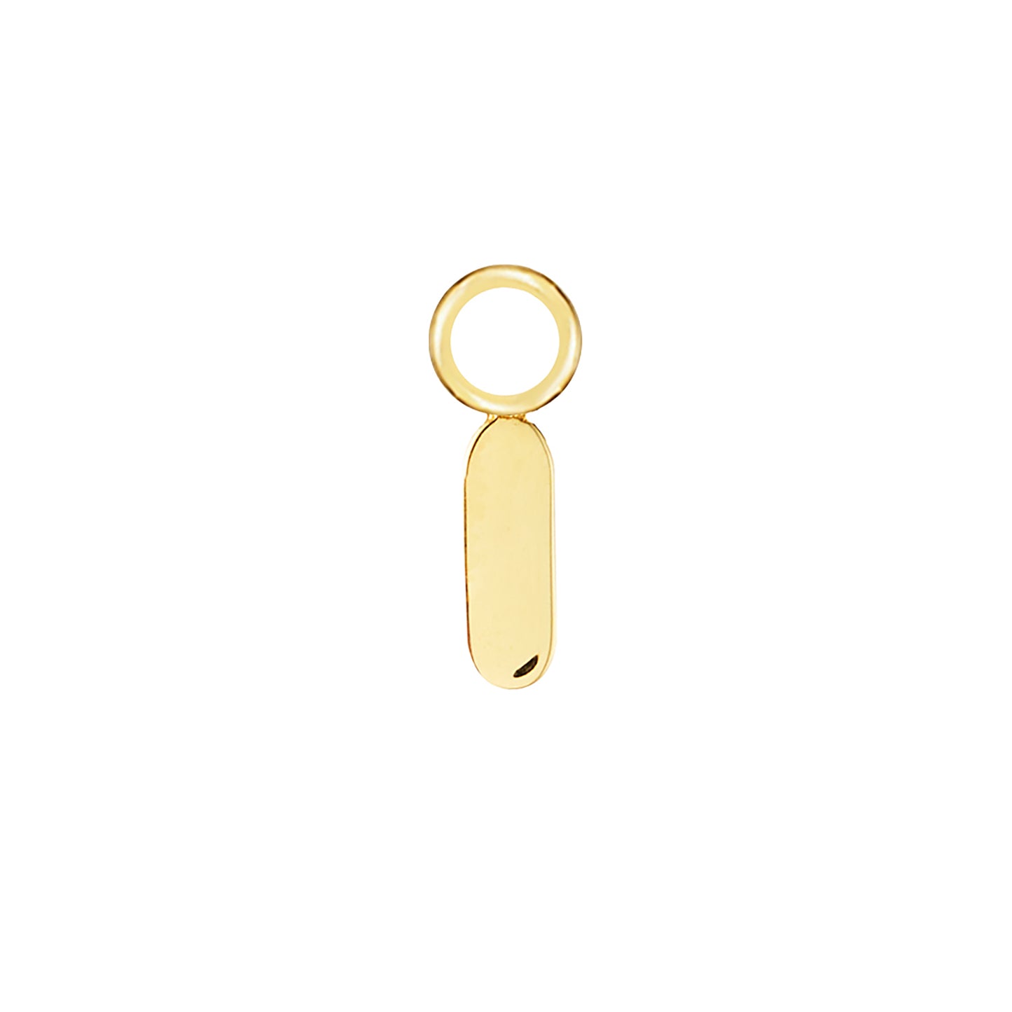 Engravable Bar Gold Single Hoop Charm