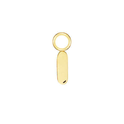 Engravable Bar Gold Single Hoop Charm