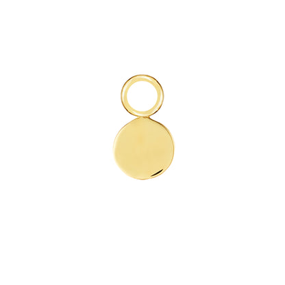 Engravable Disk Gold Single Hoop Charm