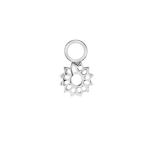 Sunflower Silver Single Hoop Charm