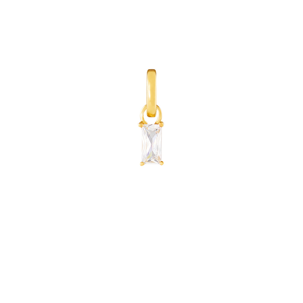 April Birthstone Gold Plated Clip Charm