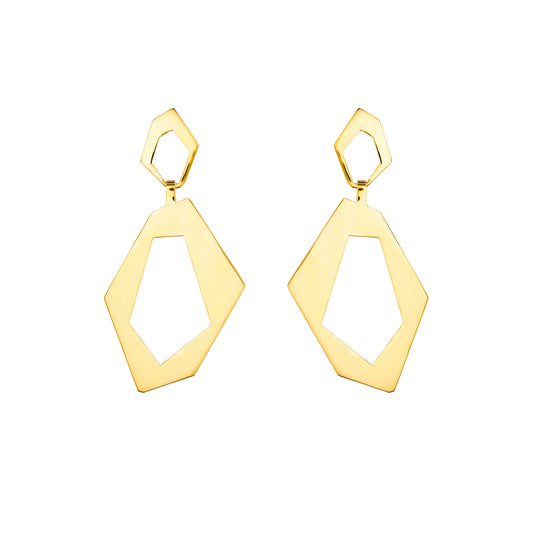 Large Athena Statement Gold Plated Earrings