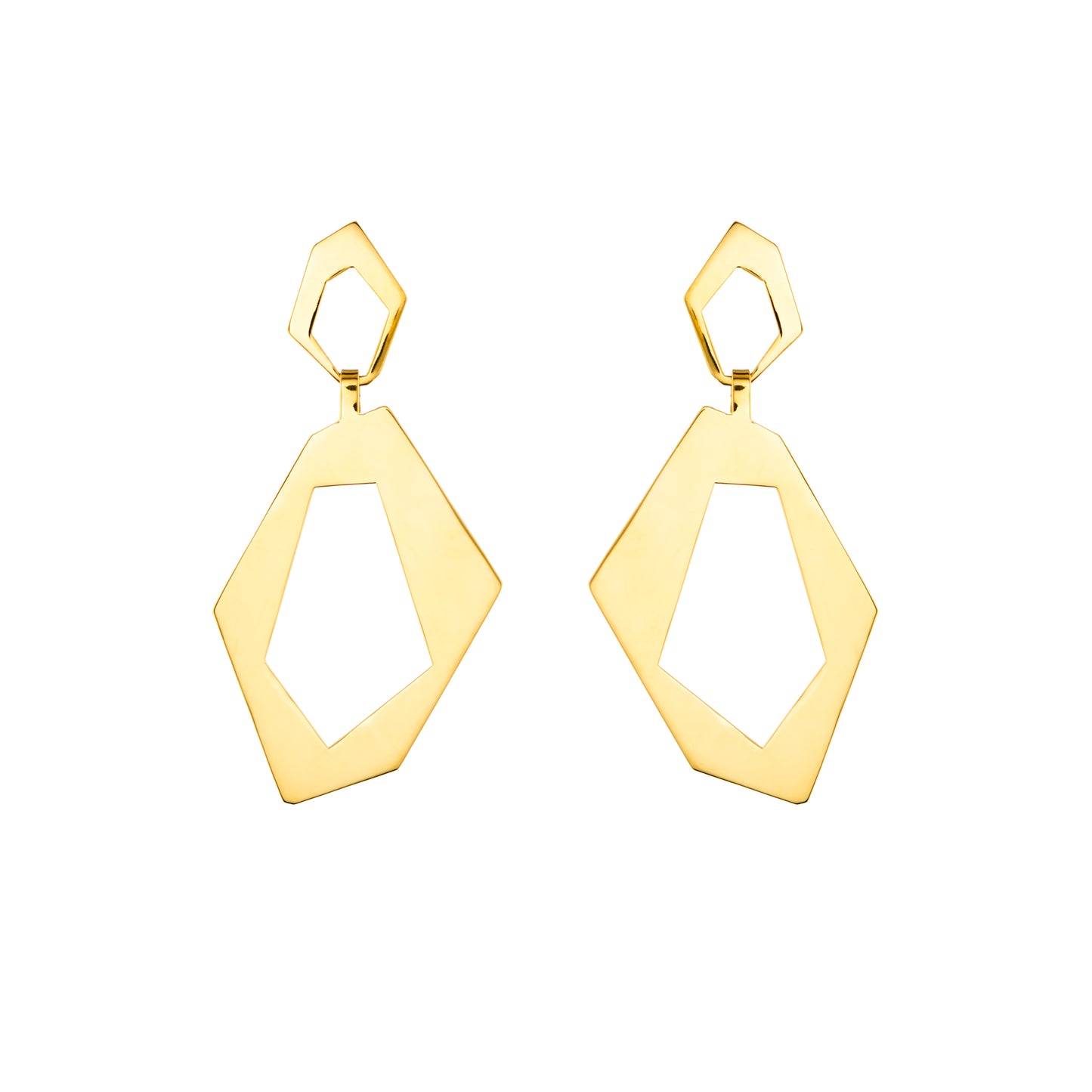 Large Athena Statement Gold Plated Earrings