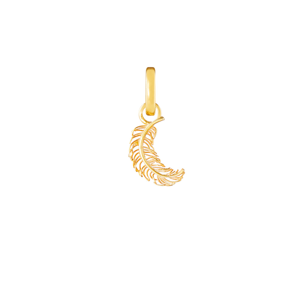 Feather Gold Plated Clip Charm