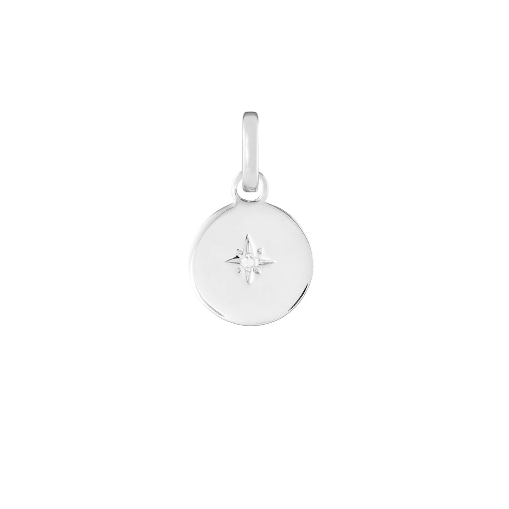 Birthstone Disk Silver Clip Charm
