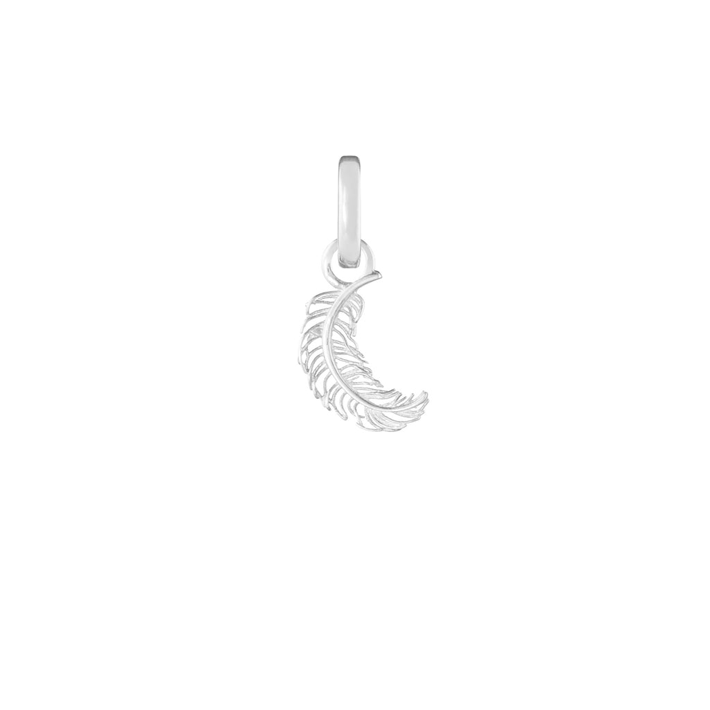 Feather Silver Clip Charm
