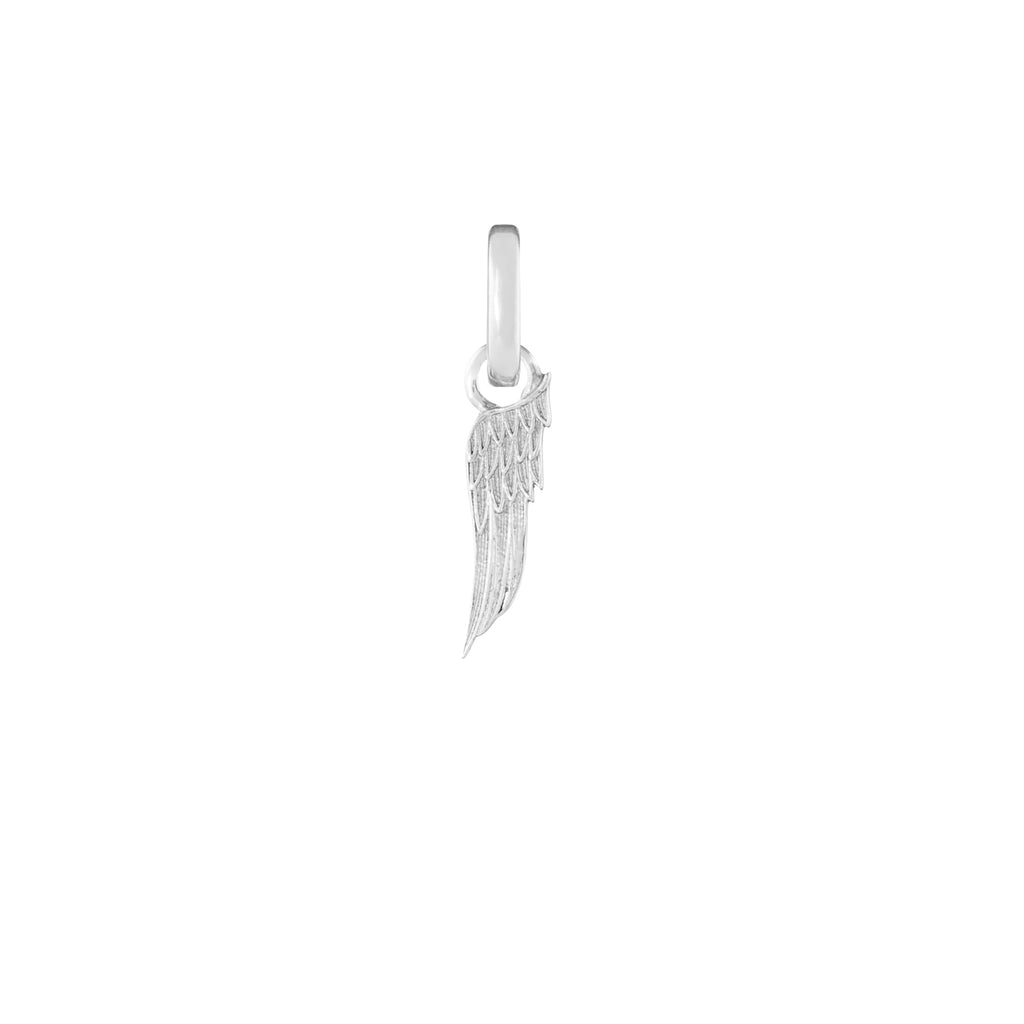 Angel Wing Silver Clip Charm