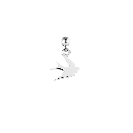 Swallow Silver Charm