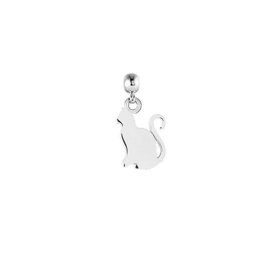 Cat Silver Charm