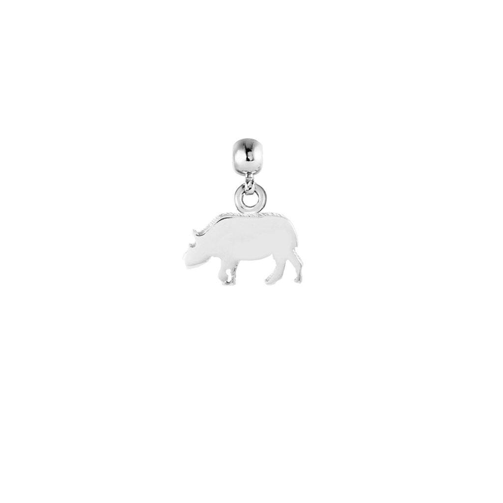 Rhino Silver Charm