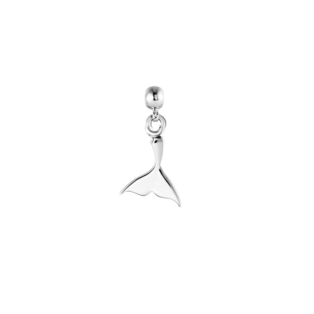 Whale Tail Silver Charm