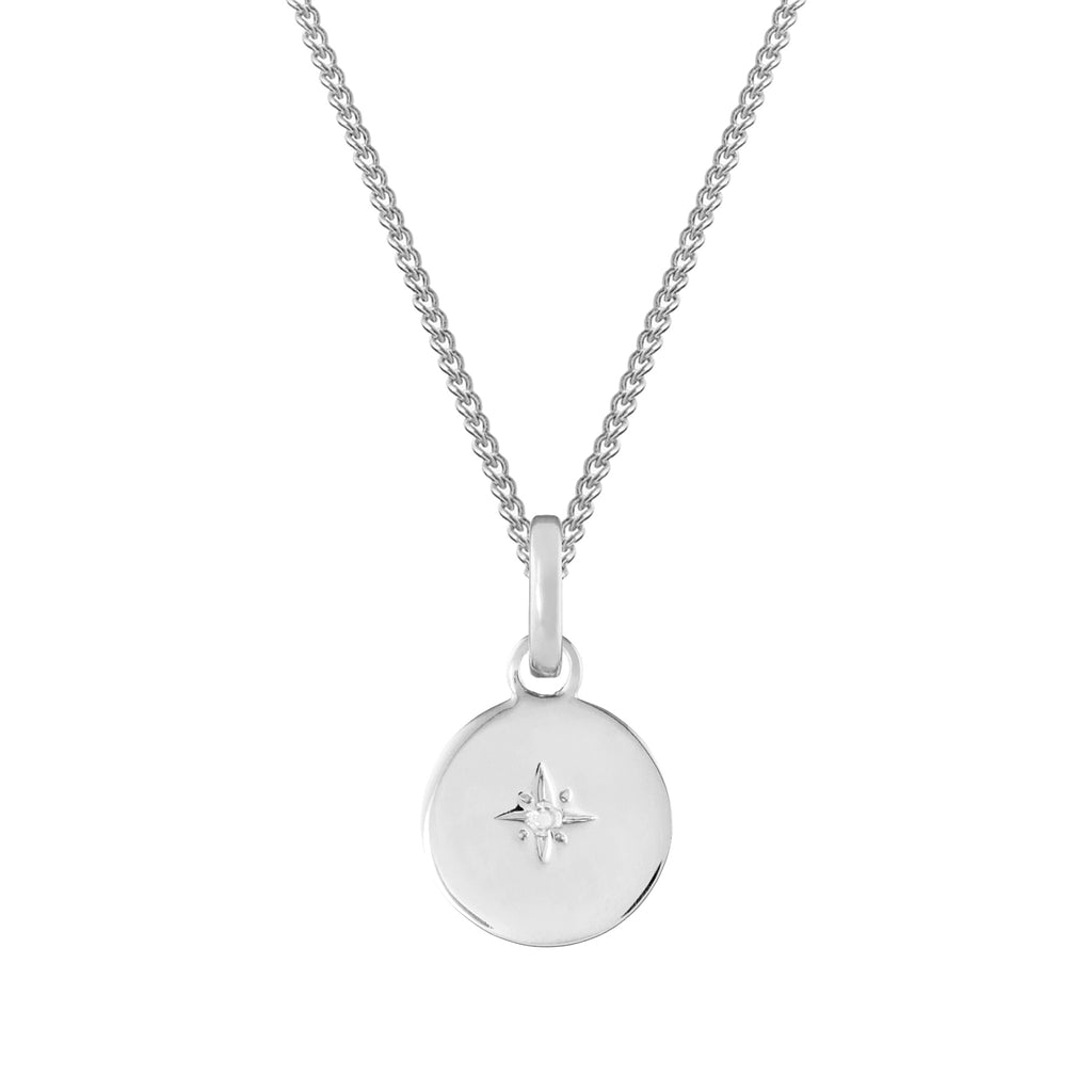 Birthstone Disk Silver Clip Charm