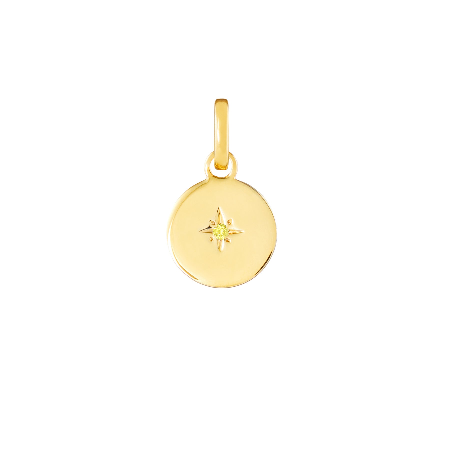 Birthstone Disk 9ct Gold Clip Charm