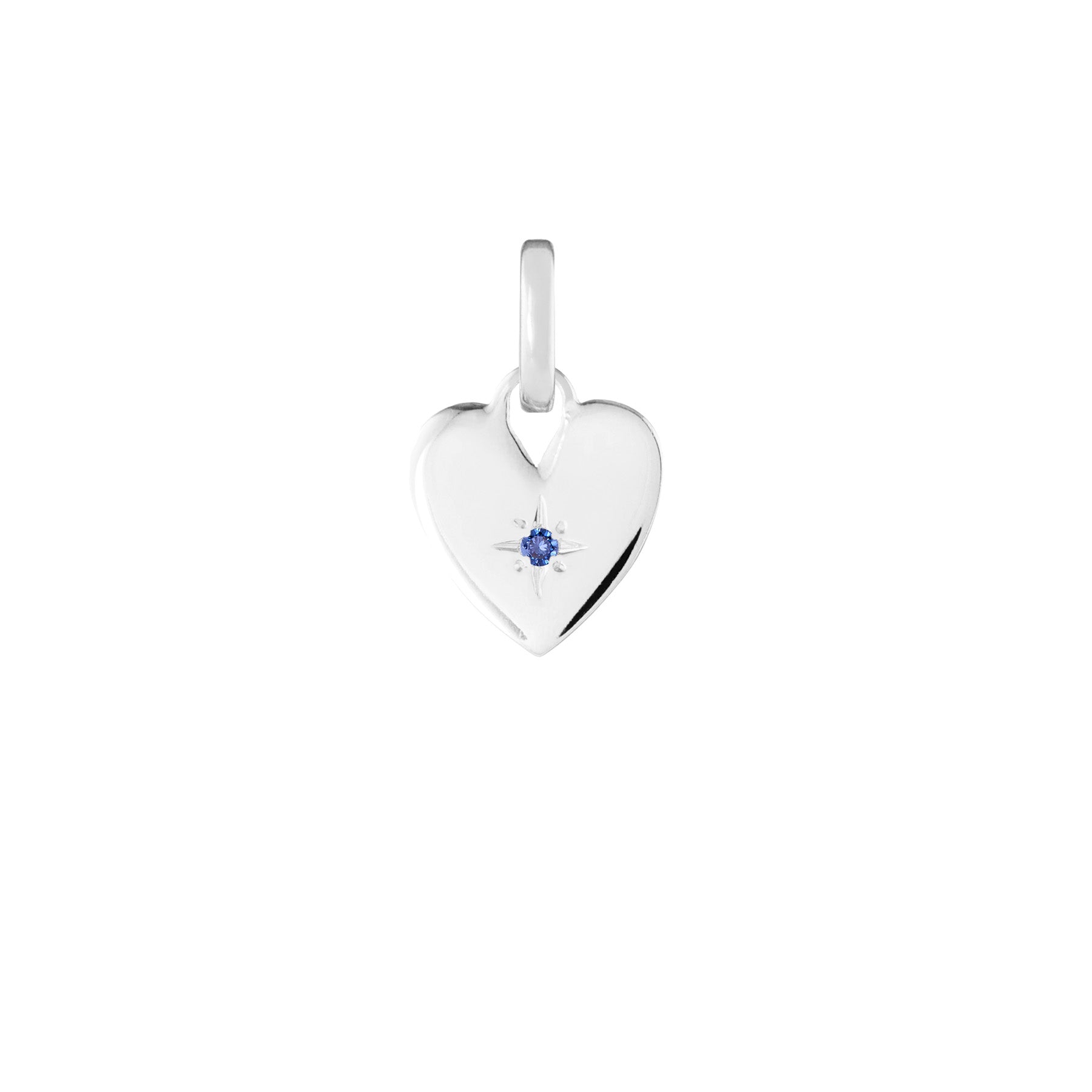 Birthstone Heart Silver Clip Charm