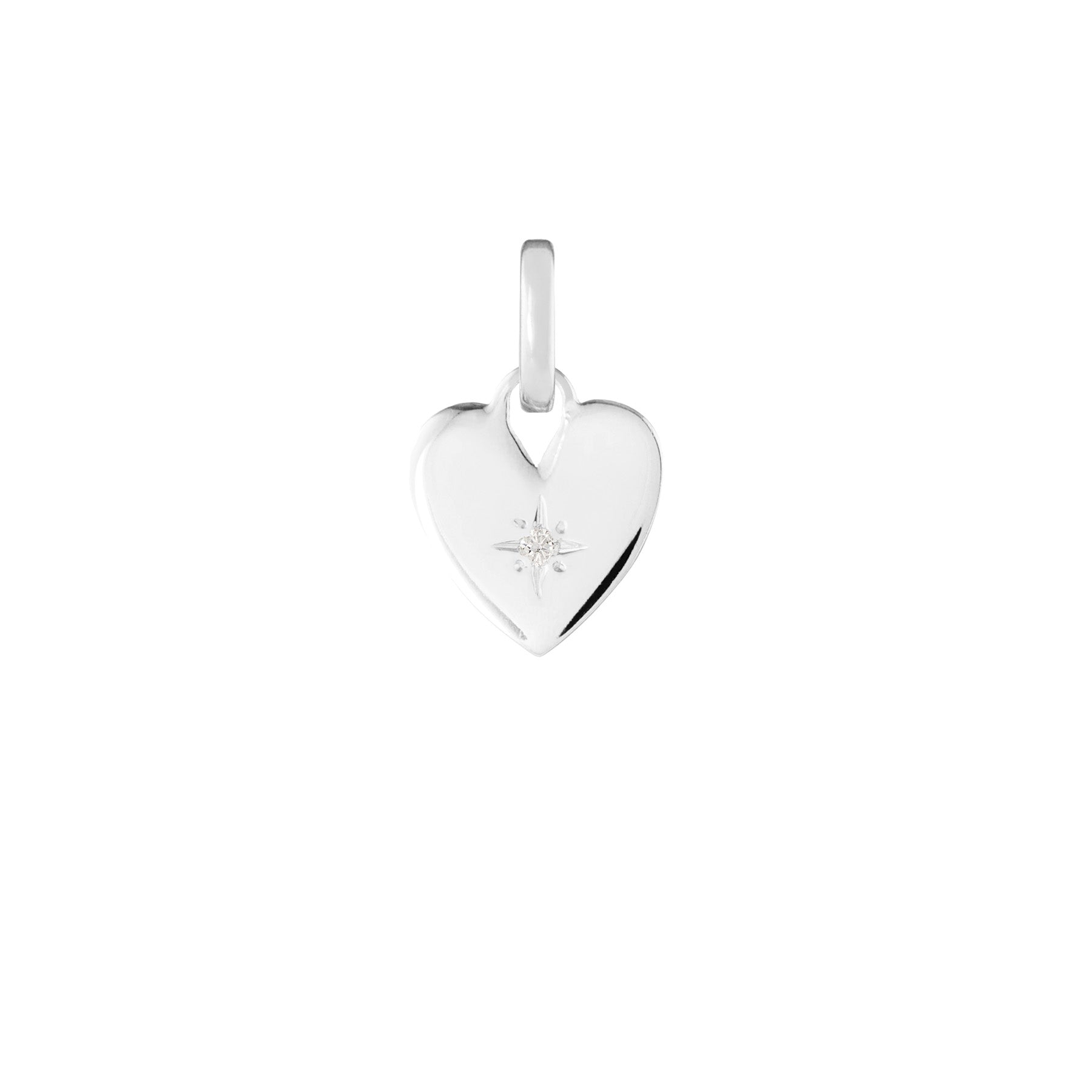 Birthstone Heart Silver Clip Charm