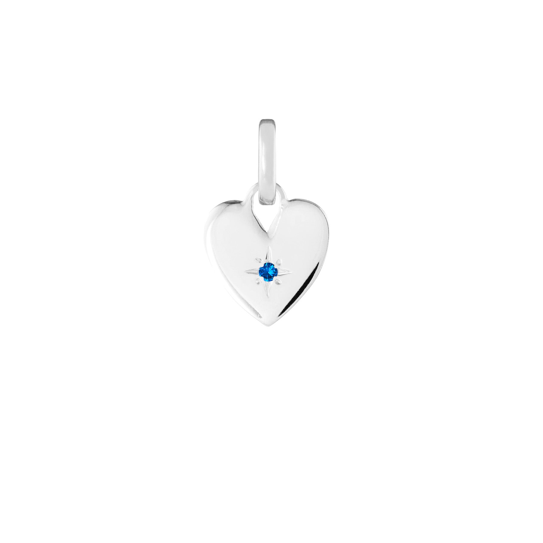 Birthstone Heart Silver Clip Charm