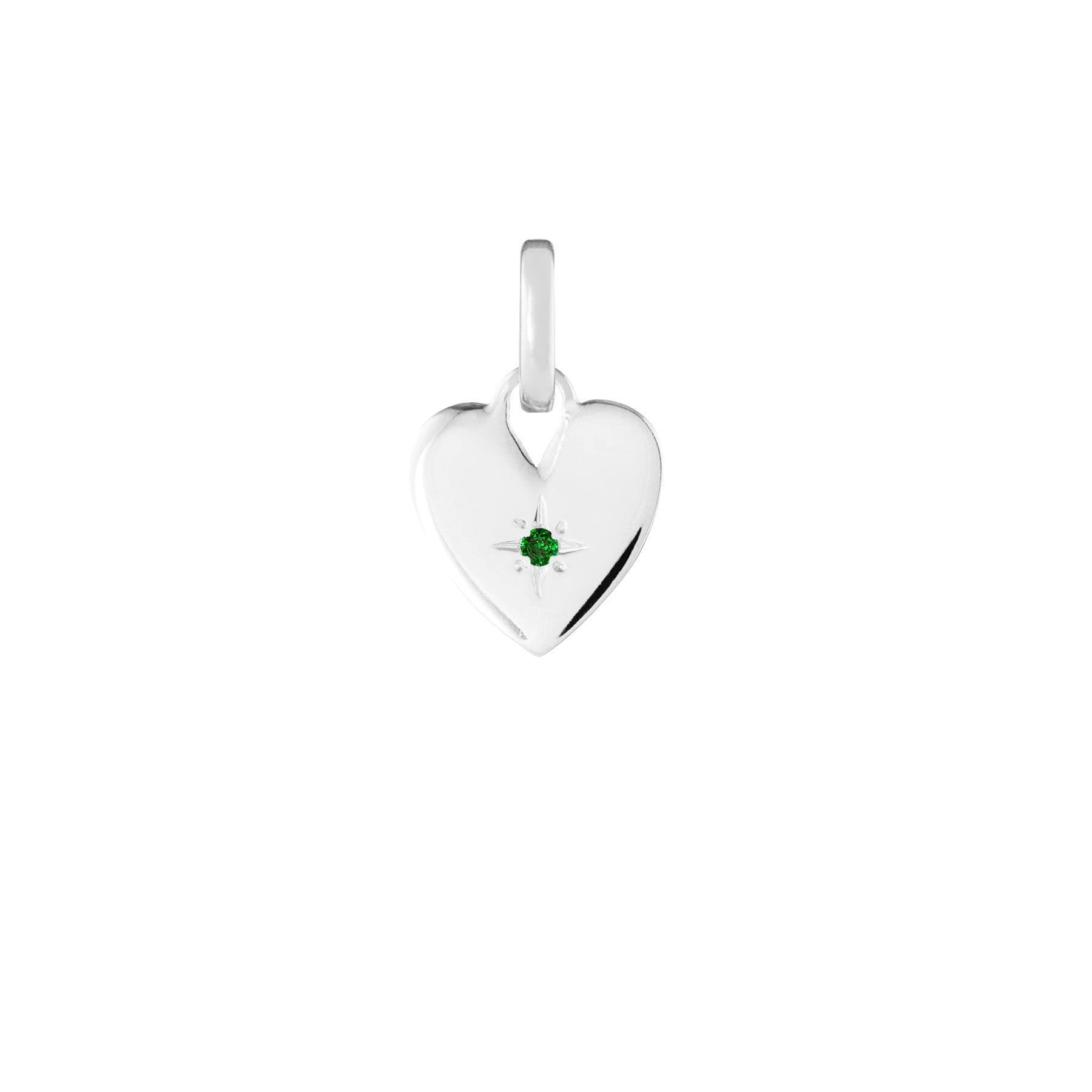 Birthstone Heart Silver Clip Charm