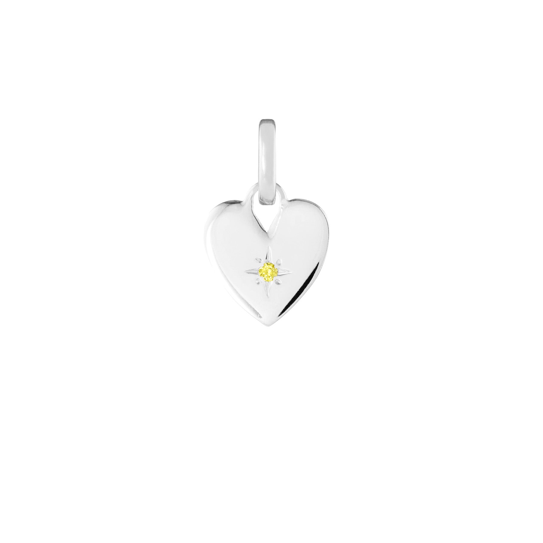 Birthstone Heart Silver Clip Charm