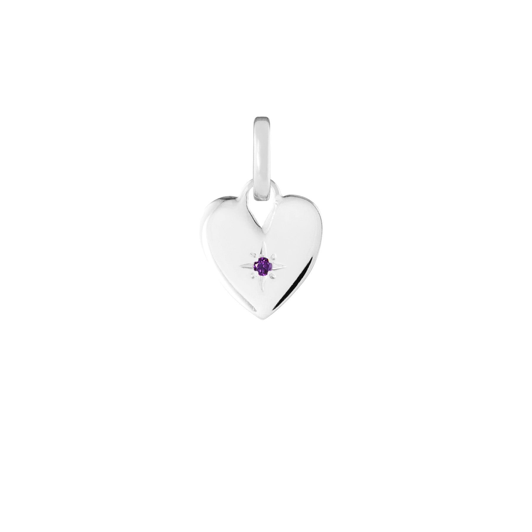 Birthstone Heart Silver Clip Charm