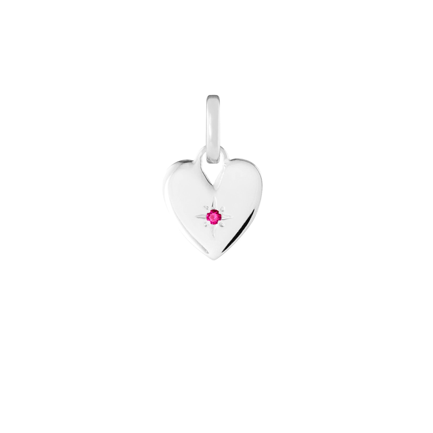 Birthstone Heart Silver Clip Charm