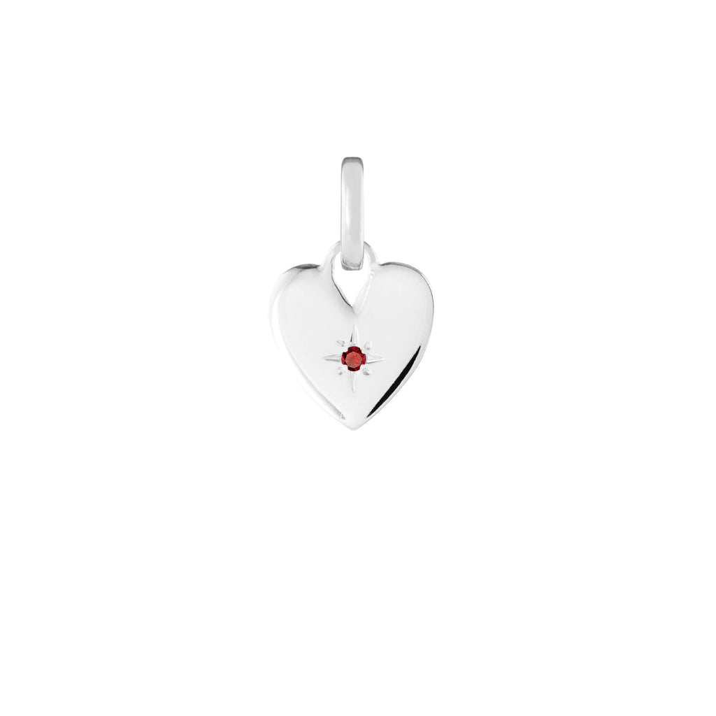 Birthstone Heart Silver Clip Charm