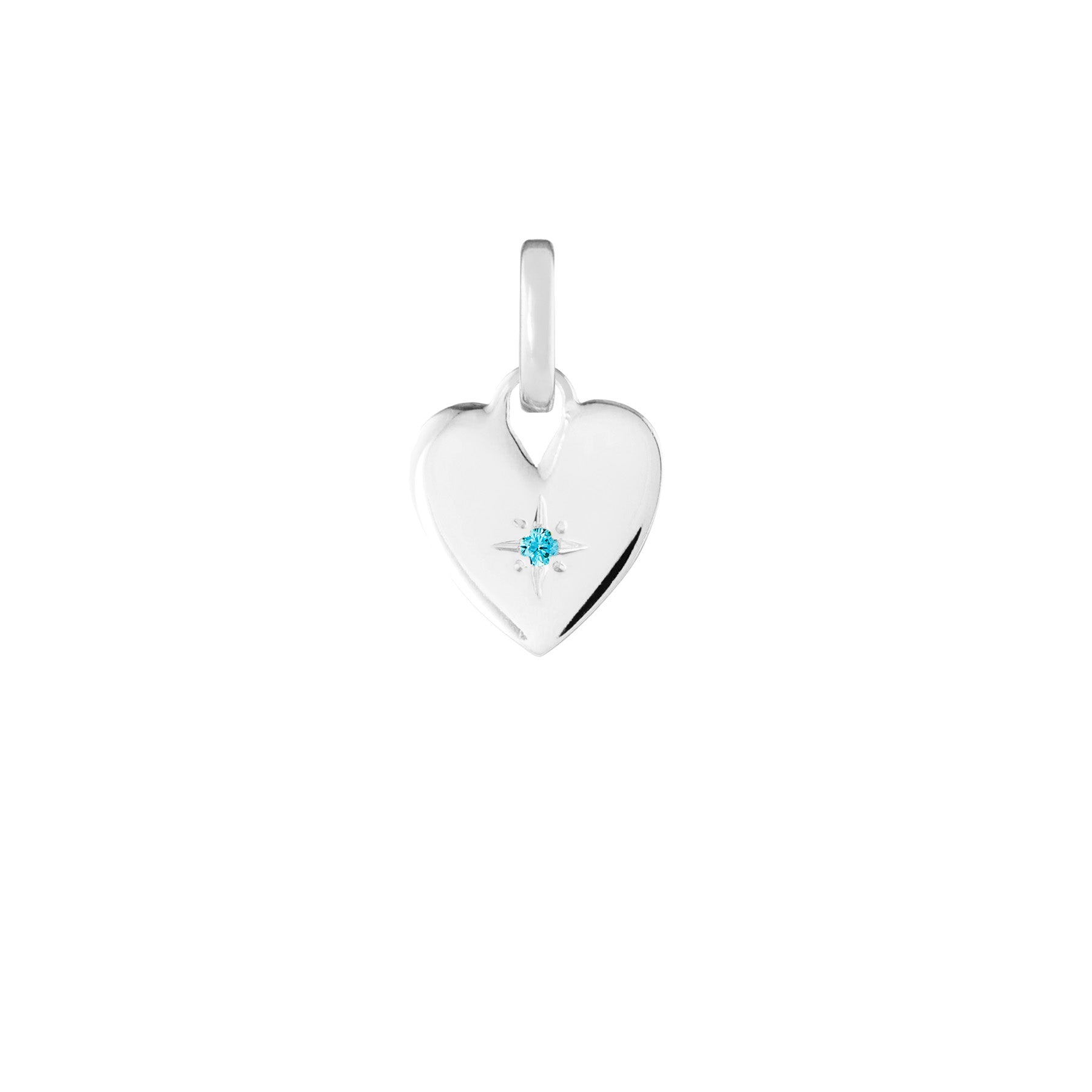 Birthstone Heart Silver Clip Charm