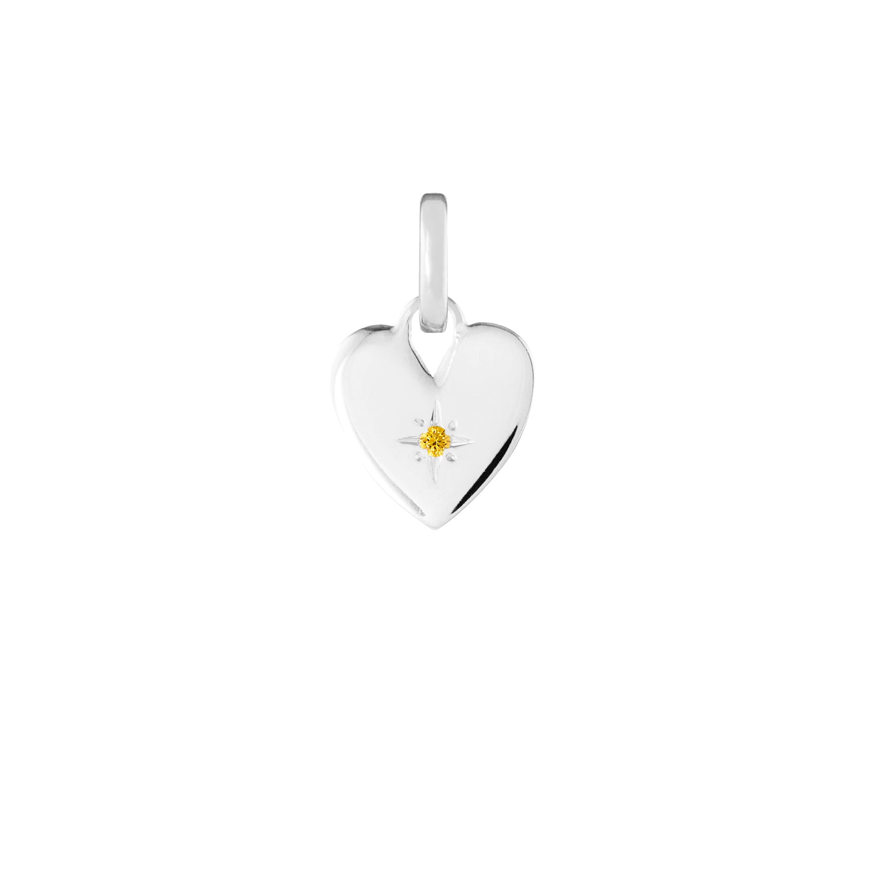 Birthstone Heart Silver Clip Charm