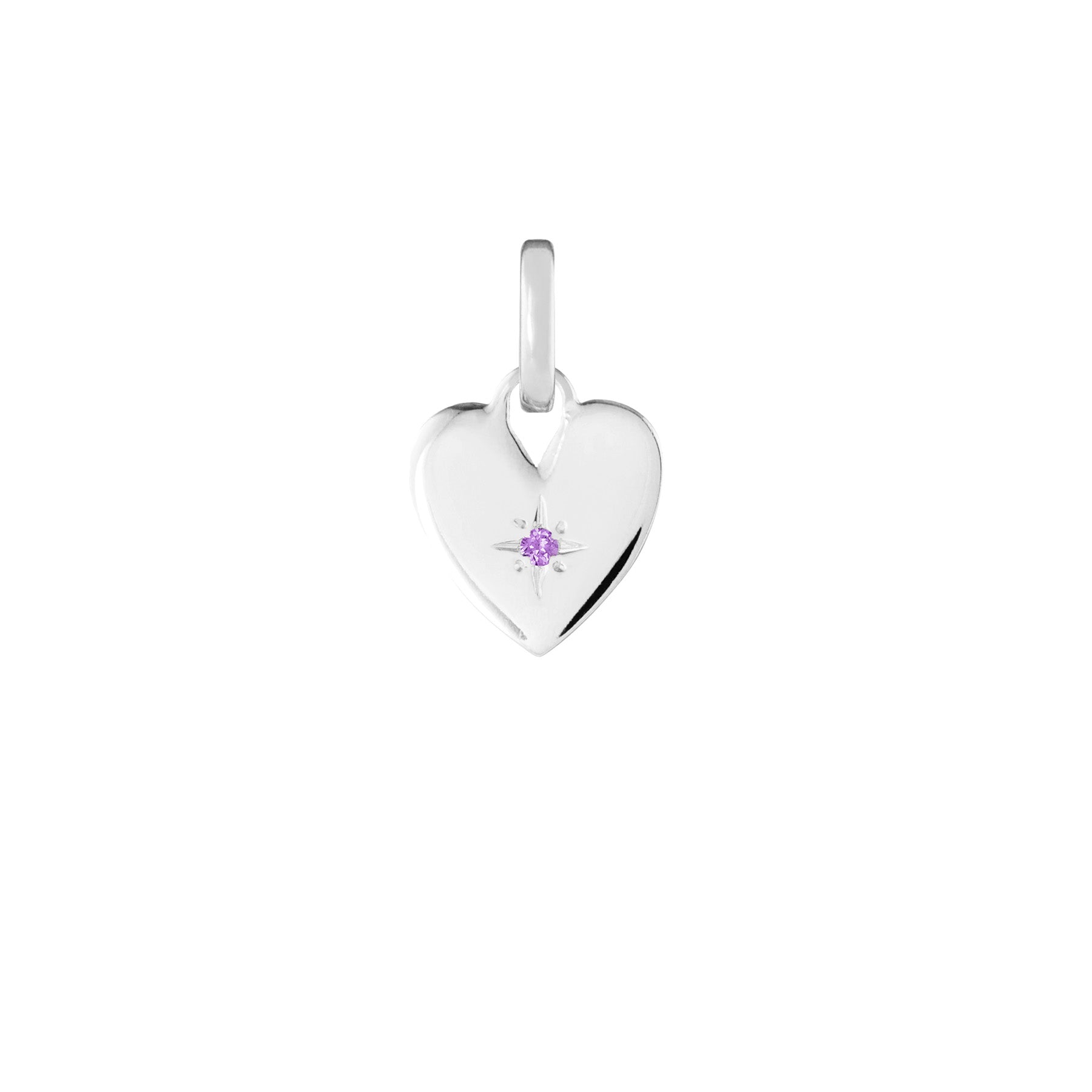 Birthstone Heart Silver Clip Charm