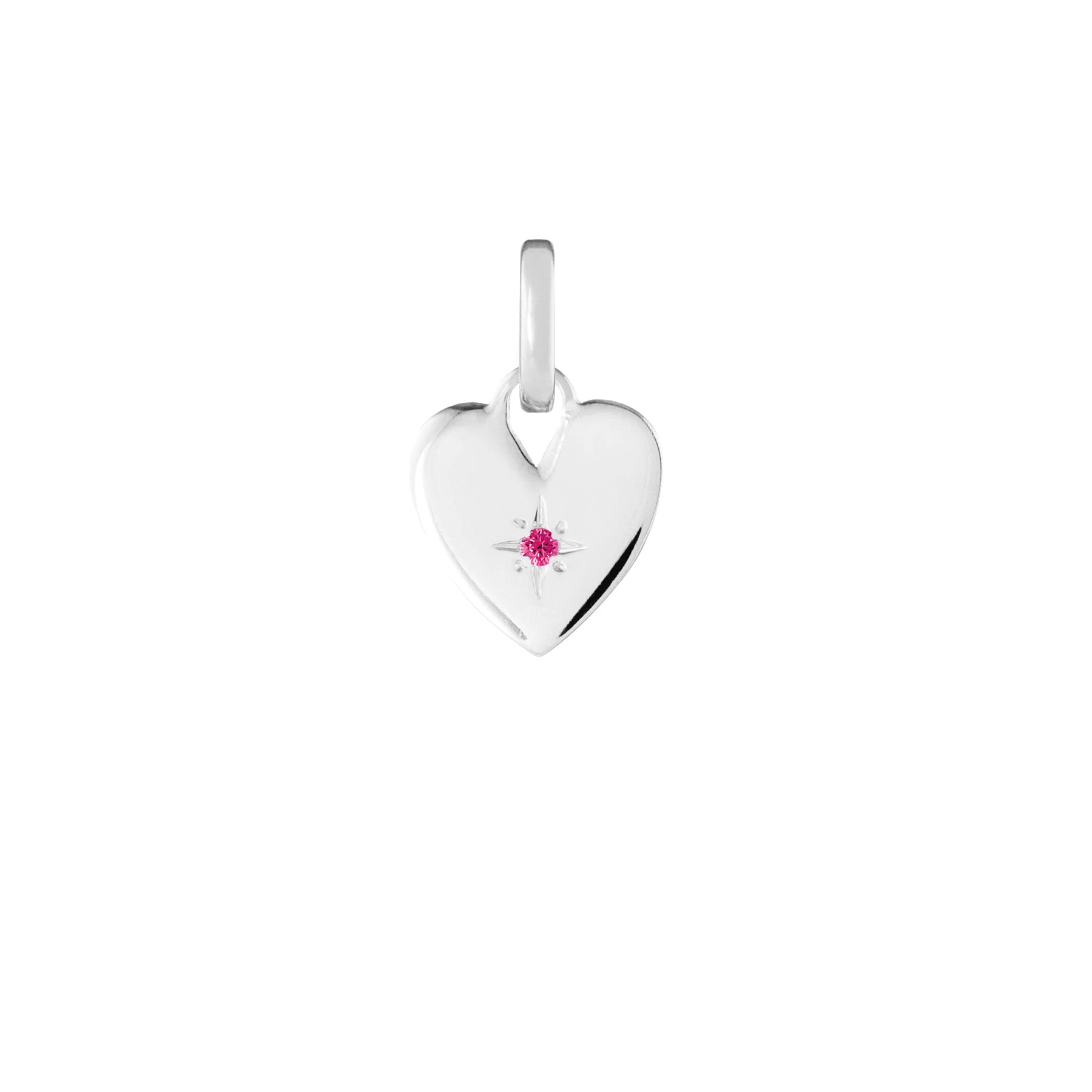 Birthstone Heart Silver Clip Charm