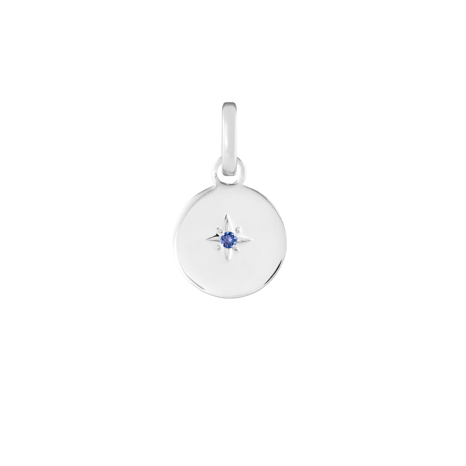 Birthstone Disk Silver Clip Charm