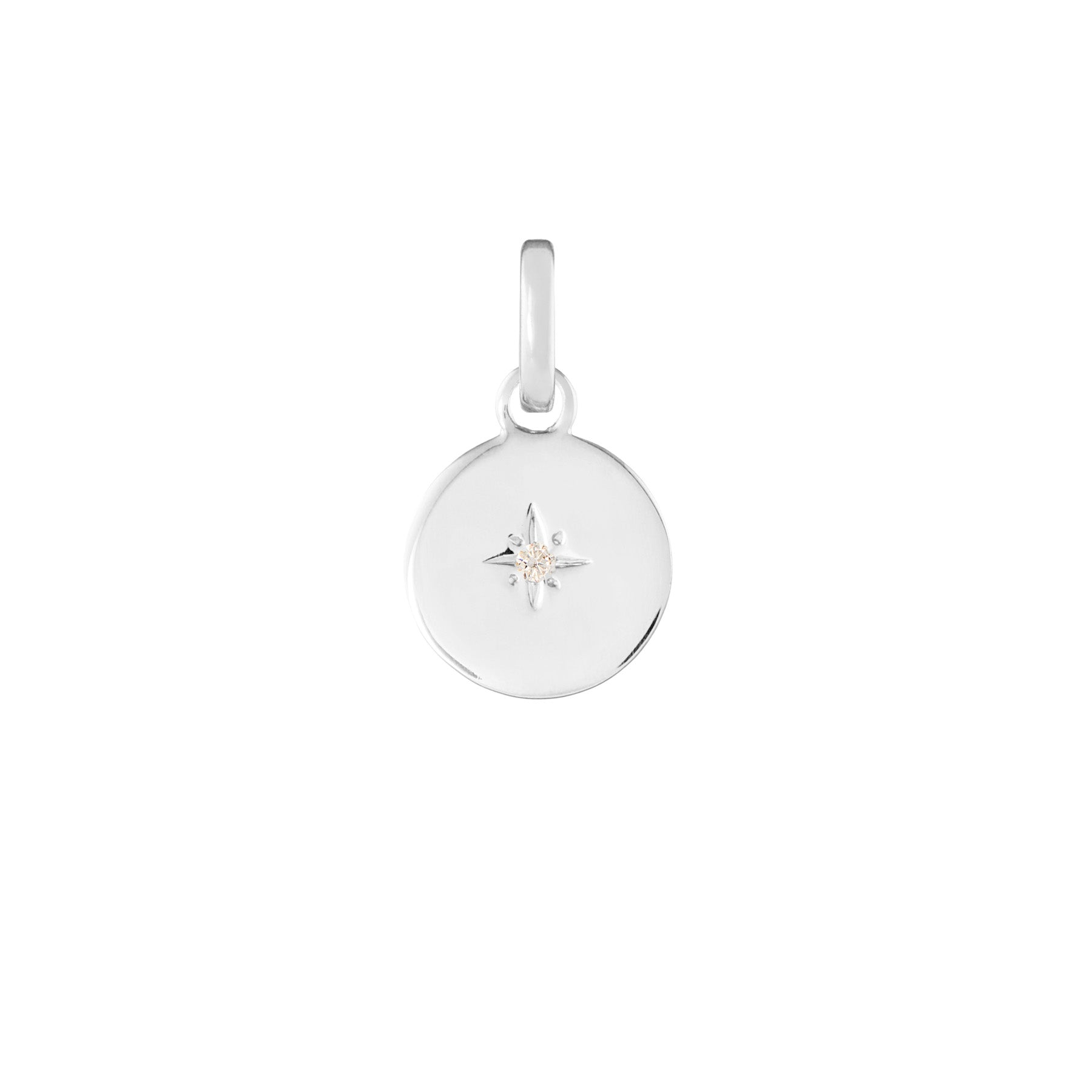Birthstone Disk Silver Clip Charm