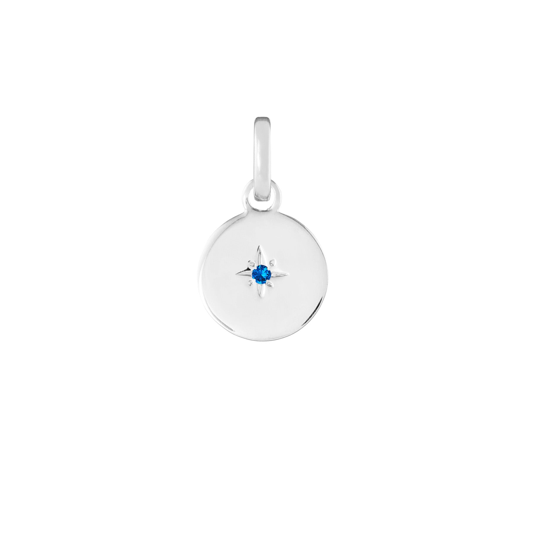 Birthstone Disk Silver Clip Charm