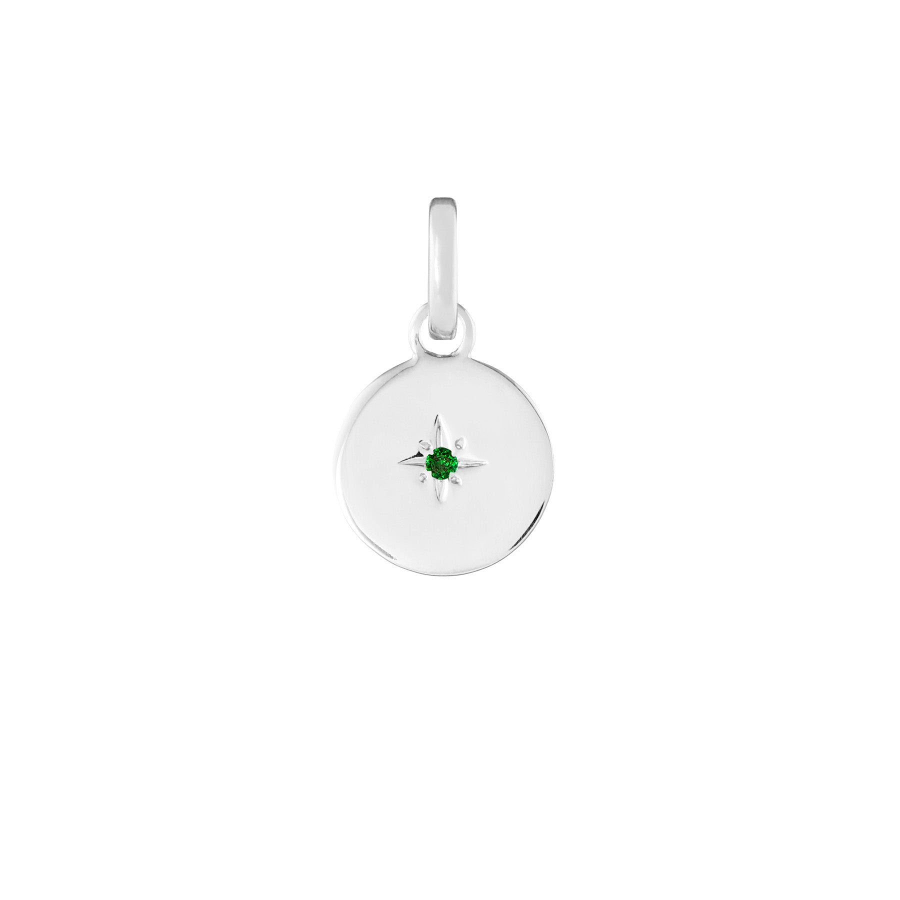 Birthstone Disk Silver Clip Charm