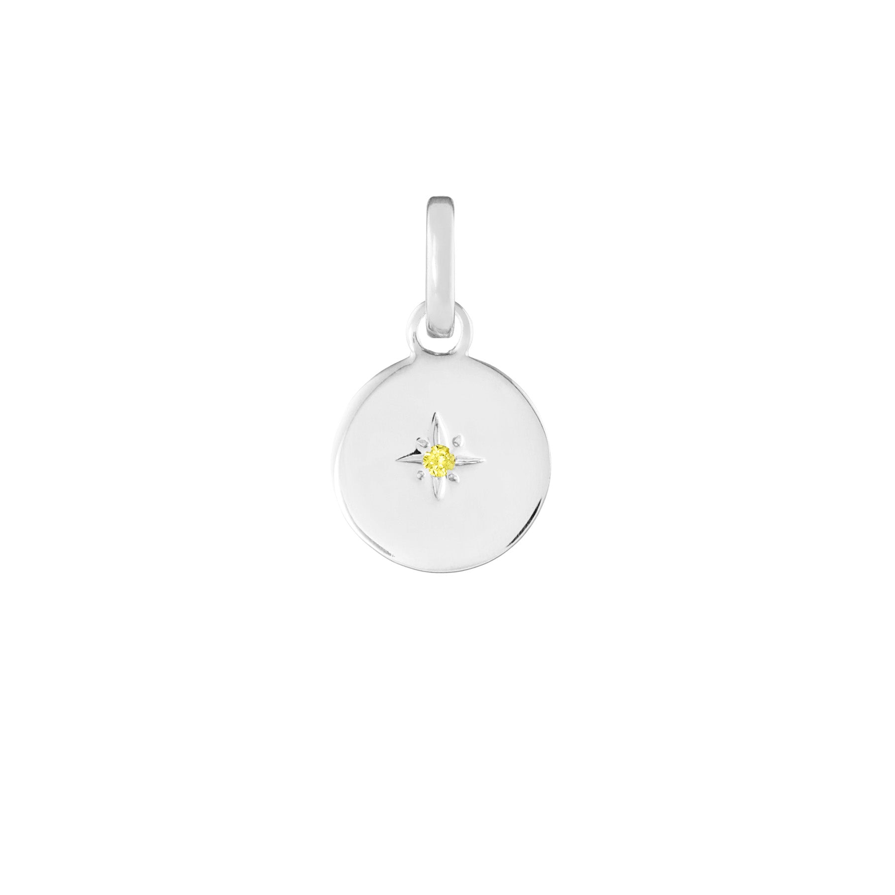 Birthstone Disk Silver Clip Charm