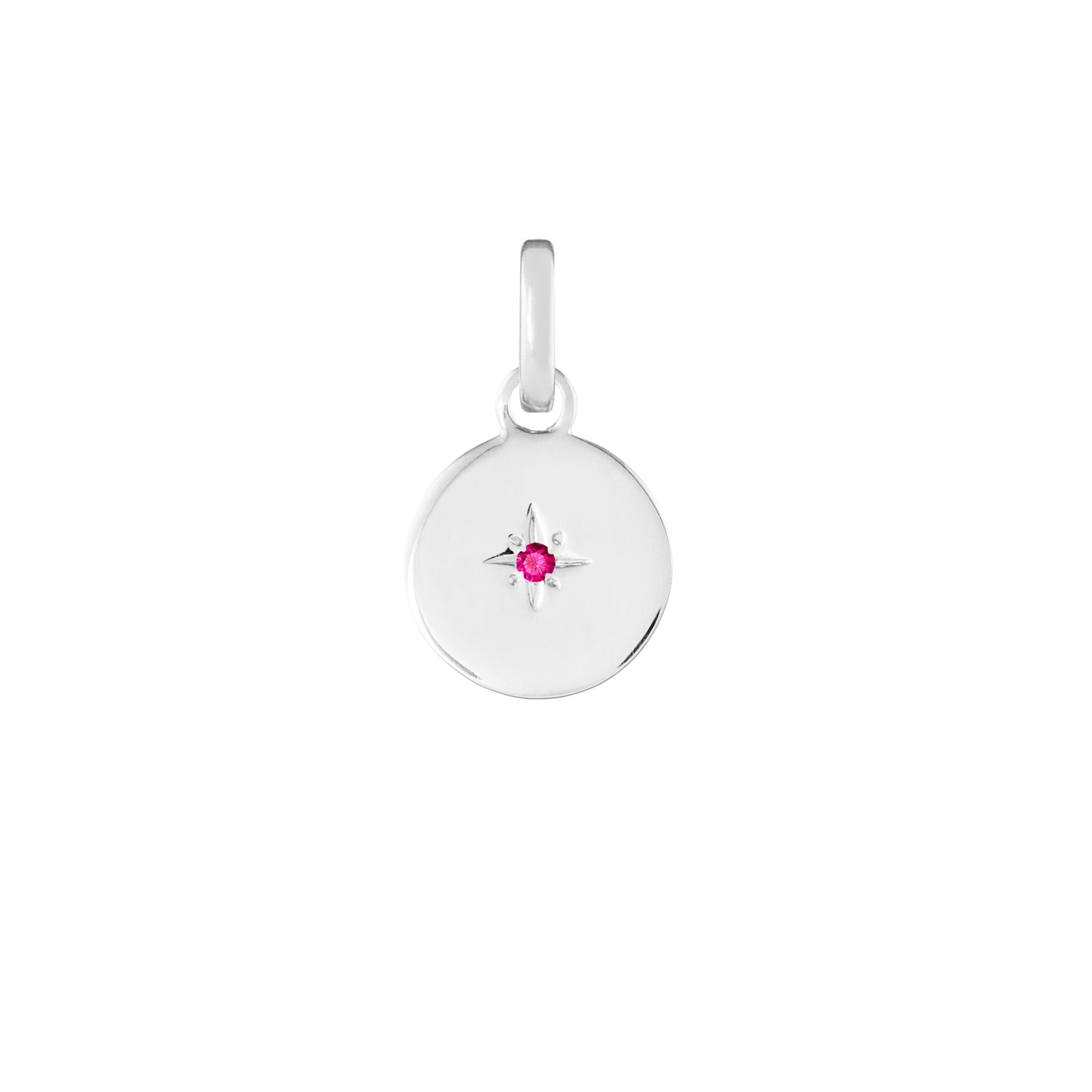 Birthstone Disk Silver Clip Charm