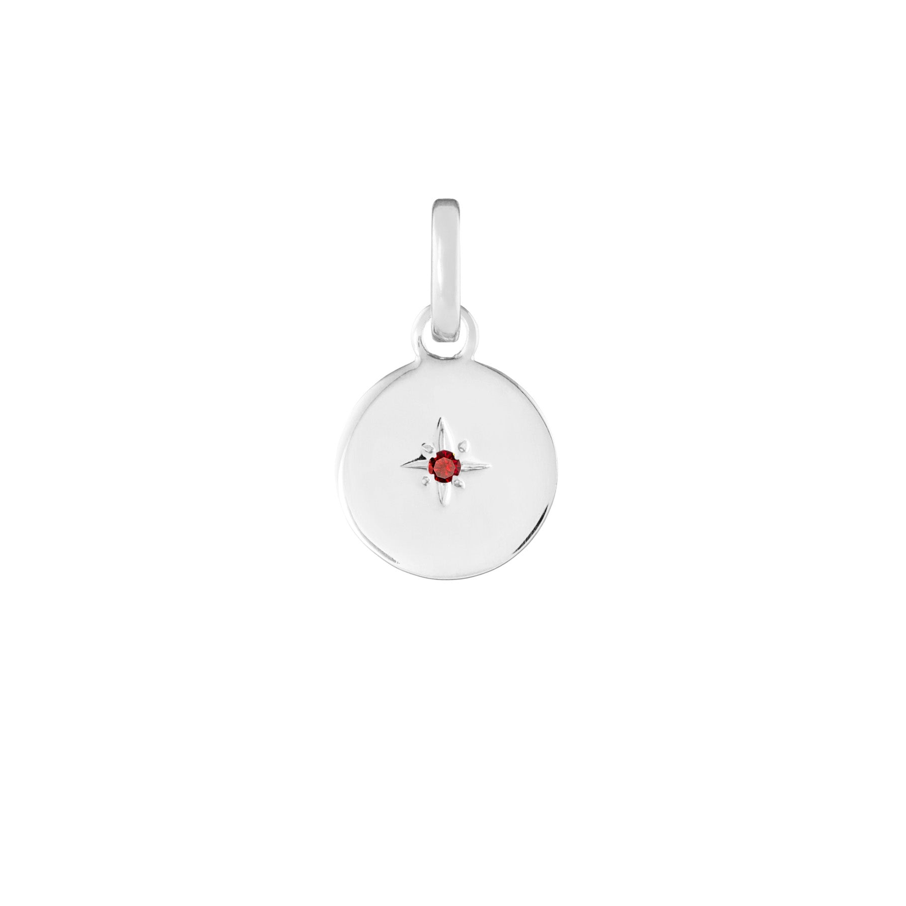 Birthstone Disk Silver Clip Charm