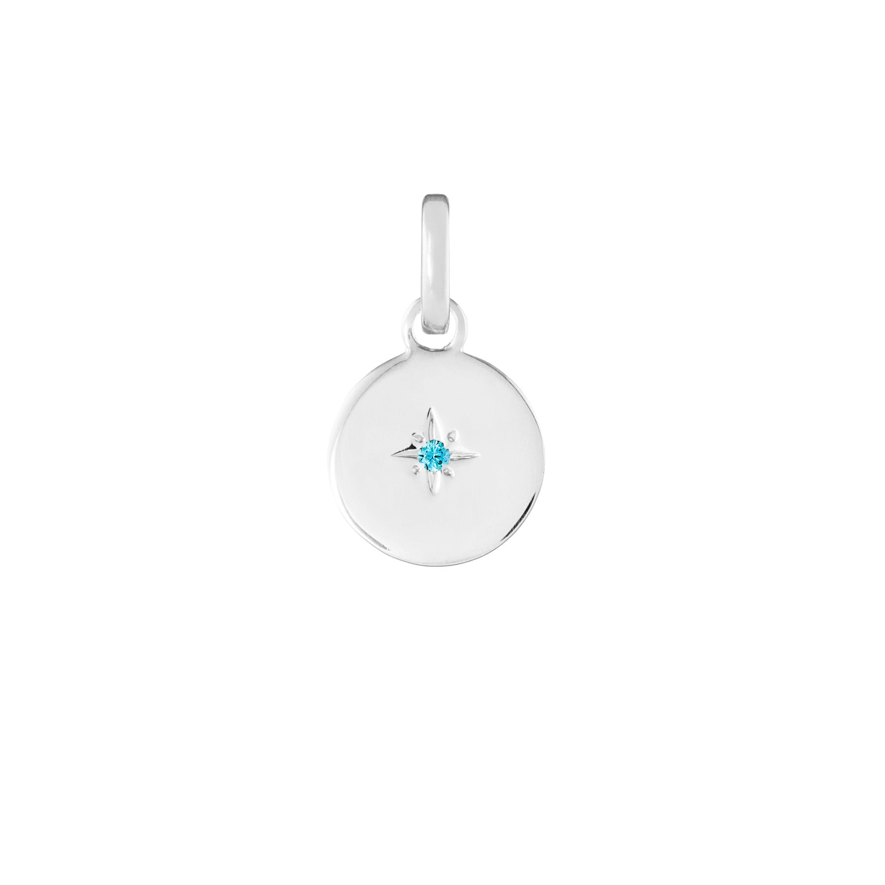 Birthstone Disk Silver Clip Charm
