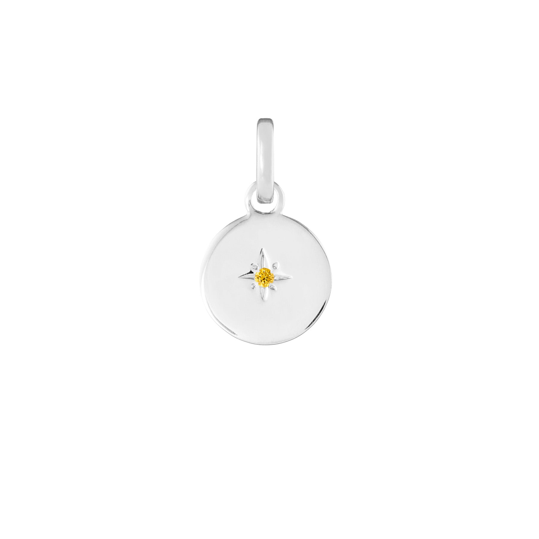 Birthstone Disk Silver Clip Charm